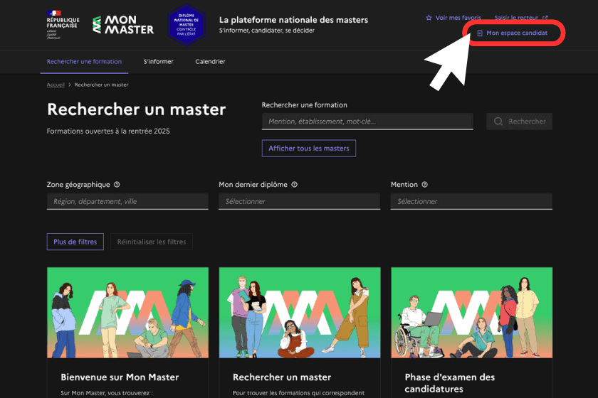 Etape 2 inscription Mon Master