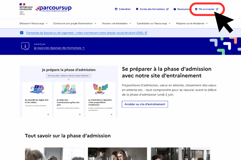 Se connecter à Parcoursup